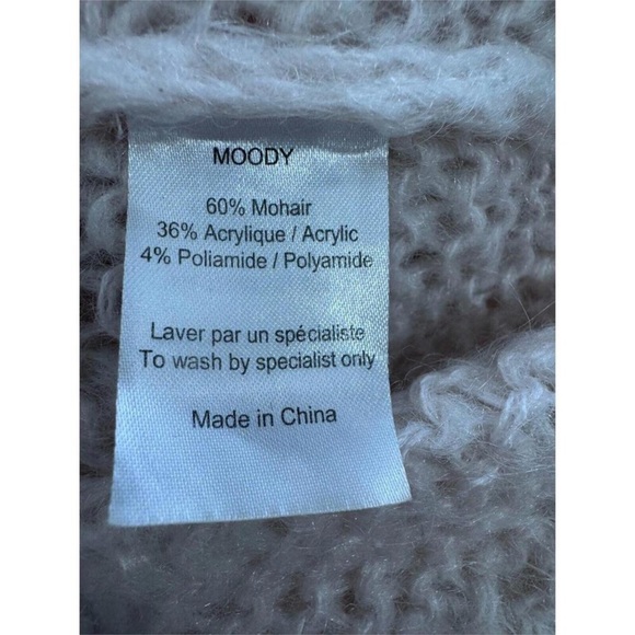 MES DEMOISELLES Moody Ivory Mohair Cowl Neck Oversized Sweater Sz 2 - Picture 5 of 5